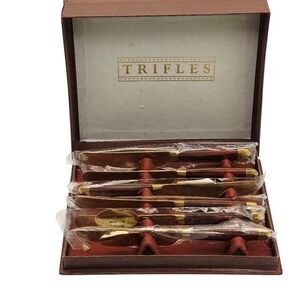 Vintage Thai Bronzeware Mini Knives / Butter Spreader with Box MCM Collectible